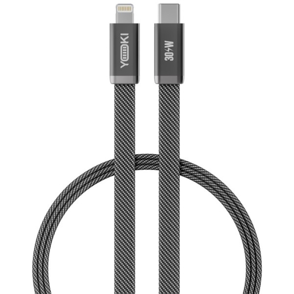 Фото - Кабель YOKI Type-C to iP 30W 1.2m Black (AI65 AIR)